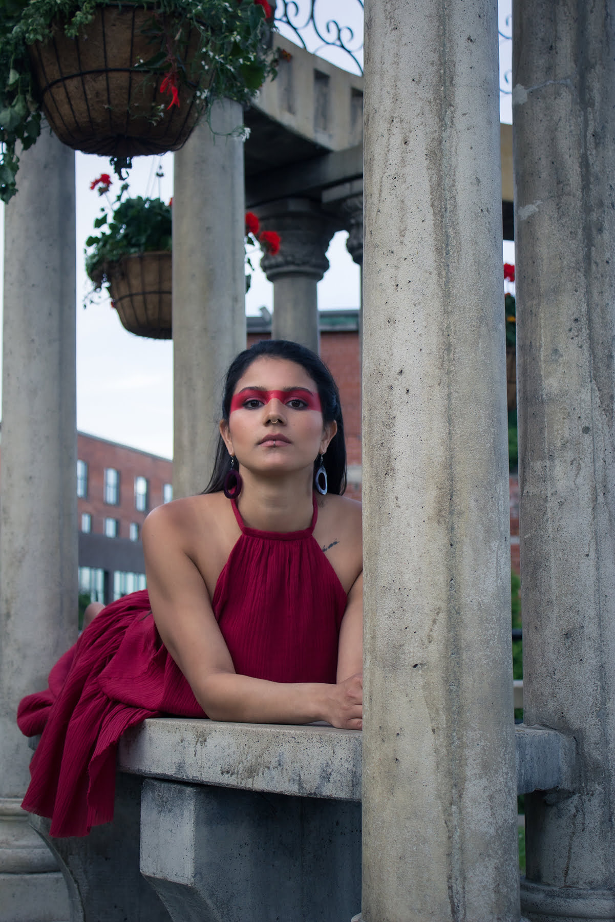 Organic red Kuna Dress by Carmen Calburean