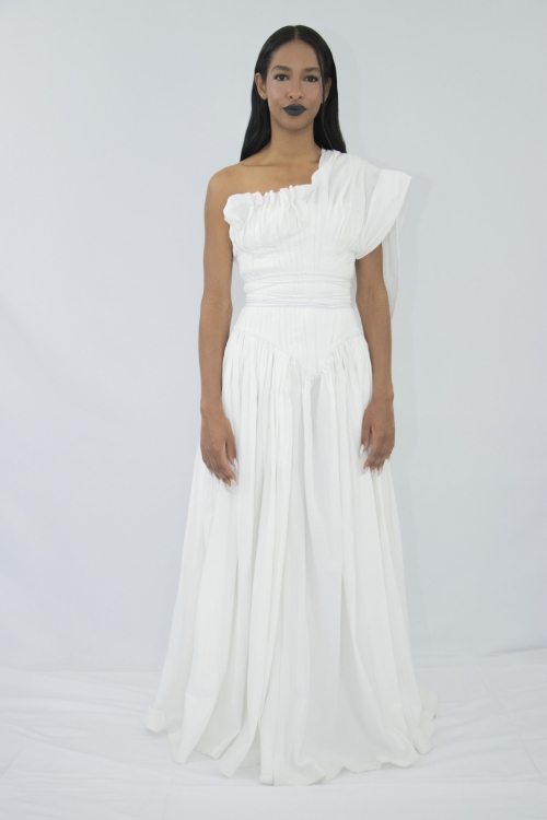 Organic white Banais Wedding Dress by Carmen Calburean
